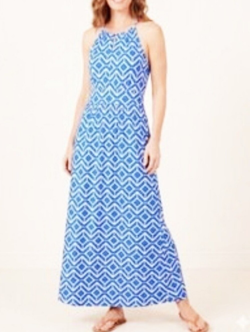 Jude Connally Mia Blue Print Maxi Dress Size S